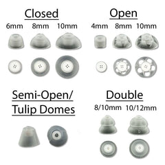 10/12mm Click Double Domes for Siemens, Rexton, Miracle Ear Hearing Aids - 6 Pack