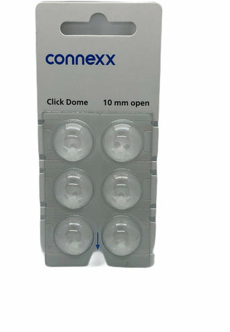 10mm Open Click Domes for Siemens, Miracle Ear & Rexton Hearing Aids - 6 Pack