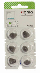 Siemens, Costco, Rexton, Signia Small Vented Click Sleeve - 6 Pack