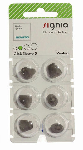 Siemens, Costco, Rexton, Signia Small Vented Click Sleeve - 6 Pack