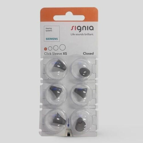 Siemens, Costco, Rexton, Signia XS Closed Click Sleeve - 6 Pack